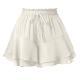 Double-layer Ruffled Skort With Elastic Waist And Adjustable Drawstring