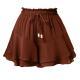 Double-layer Ruffled Skort With Elastic Waist And Adjustable Drawstring