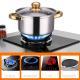 12Pcs Stainless Steel Casserole Saucepan Stock Pot Set Kitchen Induction Cookware