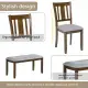 6 Piece Kitchen Dining Set, Rectangular Wooden Dining Table With 4 Upholstered Chairs And A Bench, Dining Table Set For 6 People, Living Room, Home Bar And Kitchen, Walnut