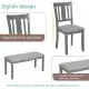 6 Piece Kitchen Dining Set, Rectangular Wooden Dining Table With 4 Upholstered Chairs And A Bench, Dining Table Set For 6 People, Living Room, Home Bar And Kitchen, Gray