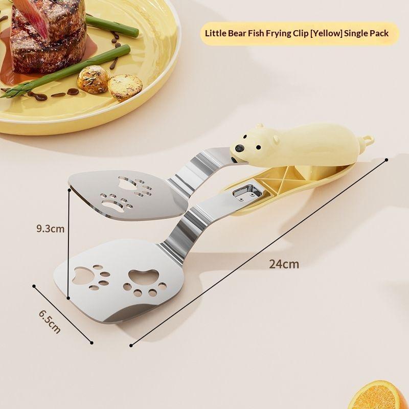 Extended Non-Slip 2-in-1 Stainless Steel Food Tongs