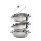 Three Tier Induction Hob Stainless Steel Steamer Steam Pot Cooker Set Glass Lid