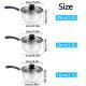 Set Of 3 Induction Non Stick Stainless Steel Cookware Kitchen Glass Lids Pot Pan