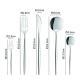 30pc CUTLERY DINNER SET STAINLESS STEEL METAL STAND RACK FORKS TEA SPOONS POLISH