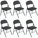 6pcs Elegant Foldable Iron & PVC Chairs For Convention & Exhibition Black