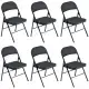 6pcs Elegant Foldable Iron & PVC Chairs For Convention & Exhibition Black
