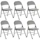 6pcs Elegant Foldable Iron & PVC Chairs For Convention & Exhibition Gray