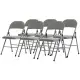 6pcs Elegant Foldable Iron & PVC Chairs For Convention & Exhibition Gray