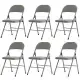6pcs Elegant Foldable Iron & PVC Chairs For Convention & Exhibition Gray