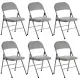 6pcs Elegant Foldable Iron & PVC Chairs For Convention & Exhibition Gray
