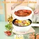 Electric Hot Pot Non-Stick Frying Pan Portable Rapid Noodles Cooker With Long Handle Steamer Spatula Dual Power Control Overheat Dry-Boil Protection For College Dorm Room Essential