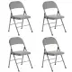 4pcs Elegant Foldable Iron & PVC Chairs For Convention & Exhibition Gray