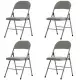 4pcs Elegant Foldable Iron & PVC Chairs For Convention & Exhibition Gray