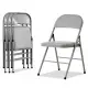 4pcs Elegant Foldable Iron & PVC Chairs For Convention & Exhibition Gray