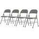 4pcs Elegant Foldable Iron & PVC Chairs For Convention & Exhibition Gray