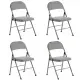 4pcs Elegant Foldable Iron & PVC Chairs For Convention & Exhibition Gray
