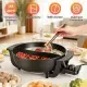 6L Large Capacity Electric Hot Pot With Divider, 5 Gear Adjustable Temperature Non-Stick Electric Cooker, Multifunctional Fondue Pot For 3-6 People With Cooking Tools