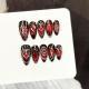 Red-brown Muted-vein 3D Nail Art Cool And Edgy Heart-patterned Trend Piece Handmade And Wearable