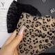 Womens Summer Lightweight Lace Leopard-Print Polyester Mask