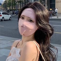 Womens Full-Face Sun-Protective Mask Cooling Ice-Silk Driving Face Cover
