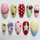 24-piece Almond-shaped Dopamine Ladybug French Polka-dot Nail Tipscute Sweet And Sparkling With Diamonds