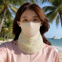 Womens Sun-Protective Face Mask Sequin Lace Ice Silk Mask UV Protection Sunshade