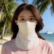 Womens Sun-Protective Face Mask Sequin Lace Ice Silk Mask UV Protection Sunshade