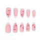 Cherry French Almond-Shape Removable Nail Tips Set Long Lasting Delicate And Girly Style