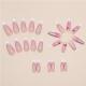 24 PCS Glitter Powder Butterfly Nail Art, Long Length Long Water Pipe Fake Nails,Square Head Nail Tips False Nail