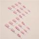 24 PCS Glitter Powder Butterfly Nail Art, Long Length Long Water Pipe Fake Nails,Square Head Nail Tips False Nail