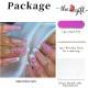 24 PCS Glitter Powder Butterfly Nail Art, Long Length Long Water Pipe Fake Nails,Square Head Nail Tips False Nail