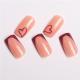 24 PCS Valentines Day Press On Nails, French Tip Medium Square Wine Red Heart Fake Nails Natural Fit Gel Acrylic Nails, Glue On Nails False Nail Set