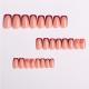 24 PCS Valentines Day Press On Nails, French Tip Medium Square Wine Red Heart Fake Nails Natural Fit Gel Acrylic Nails, Glue On Nails False Nail Set