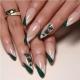 24 PCS Clover Nail Art, Length Long Water Pipe Fake Nails, Had Nail Tips False Nail