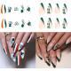 24 PCS Clover Nail Art, Length Long Water Pipe Fake Nails, Had Nail Tips False Nail