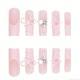 24 PCS Bowbowknot Nail Art, Long Length Long Water Pipe Fake Nails,Square Head Nail Tips False Nail