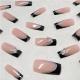 24 PCS Black P Ink Butterfly Nail Art, Long Length Long Water Pipe Fake Nails,Square Head Nail Tips False Nail