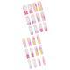 24 PCS Long Flat Flowers Nail Art, Long Length Long Water Pipe Fake Nails,Square Head Nail Tips False Nail