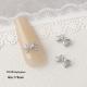 Silver Zircon Bow Nail Art Accessories