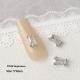 Silver Zircon Bow Nail Art Accessories