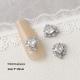 Silver Zircon Bow Nail Art Accessories