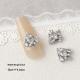 Silver Zircon Bow Nail Art Accessories