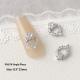 Silver Zircon Bow Nail Art Accessories
