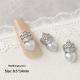 Silver Zircon Bow Nail Art Accessories
