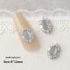 Silver Zircon Bow Nail Art Accessories