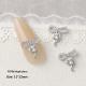 Silver Zircon Bow Nail Art Accessories