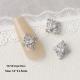 Silver Zircon Bow Nail Art Accessories
