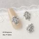 Silver Zircon Bow Nail Art Accessories