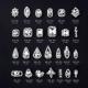 K9 Ultra-Shiny Flat-Back Rhinestones In White For Nail Art Decorations